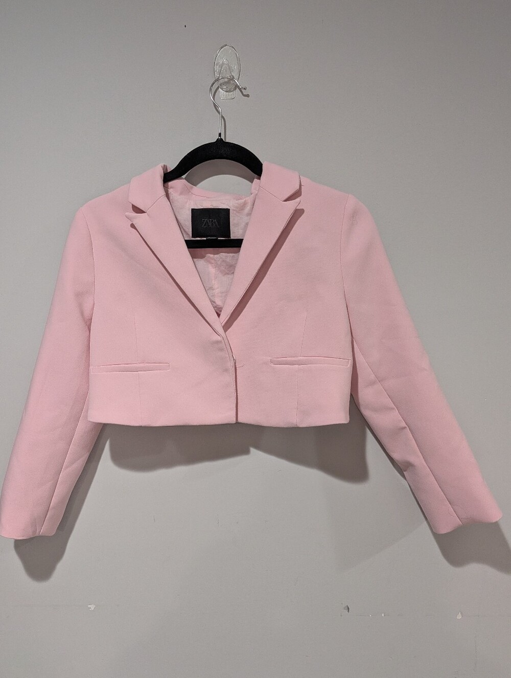 Zara Kids Pink Cropped Blazer Jacket with Back Bow Size 9/10